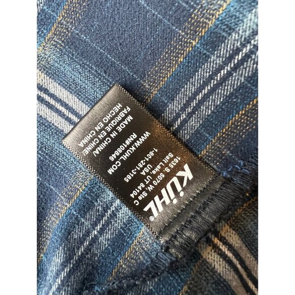 Kuhl flannel shirt size Large Mens Plaid Pearl Snap Western Western Flap Pockets - Picture 5 of 12